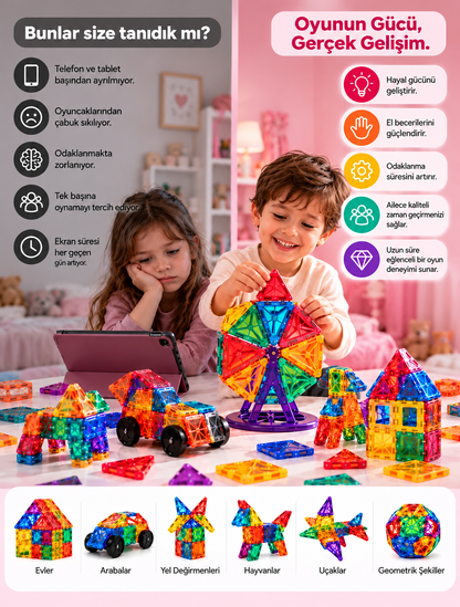 KIDOO™ 72 Parça Manyetik Yapı & Keşif Seti